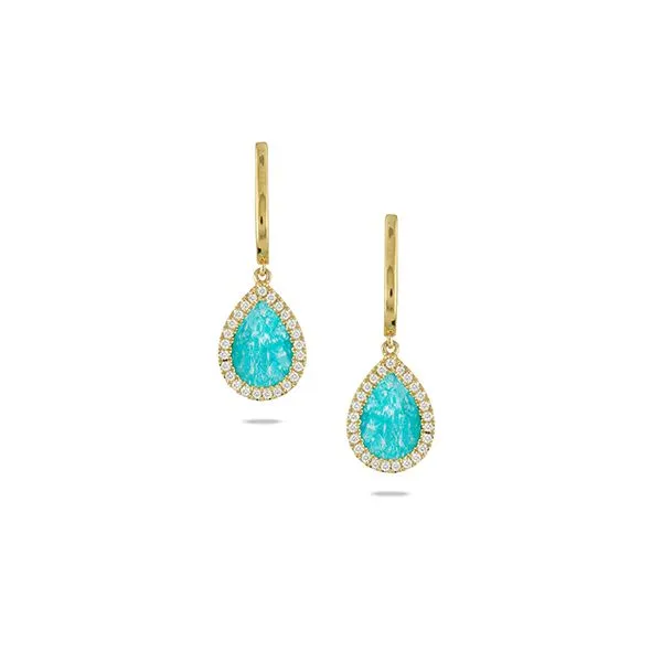 Doves Clear Quartz Over Amazonite Diamond Earrings Rasmussen Diamonds Mount Pleasant, WI