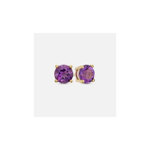 Round Amethyst Stud Earrings Rasmussen Diamonds Mount Pleasant, WI