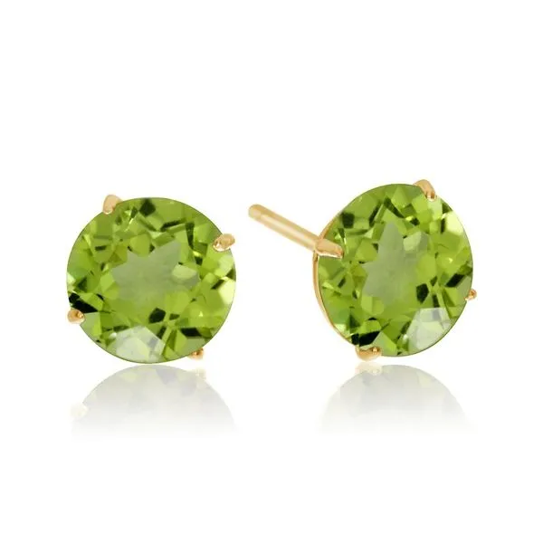 .58Ct Round Peridot Stud Earrings Rasmussen Diamonds Mount Pleasant, WI