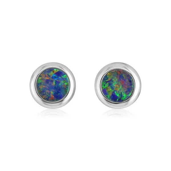 Australian Opal Stud Earrings Rasmussen Diamonds Mount Pleasant, WI