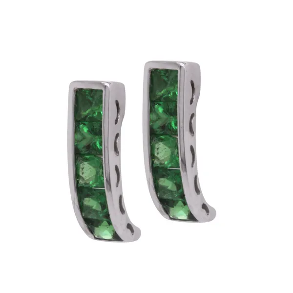 Princess Cut Tsavorite Earring Rasmussen Diamonds Mount Pleasant, WI
