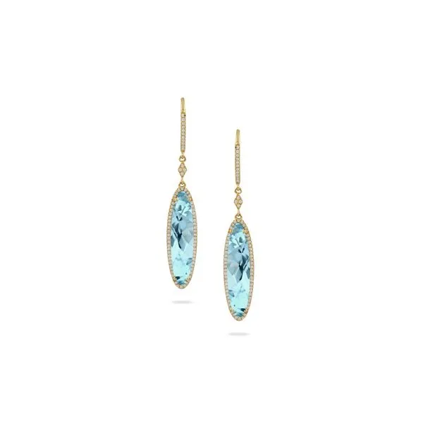 Doves Sky Blue Topaz And Diamond Dangle Earrings Rasmussen Diamonds Mount Pleasant, WI