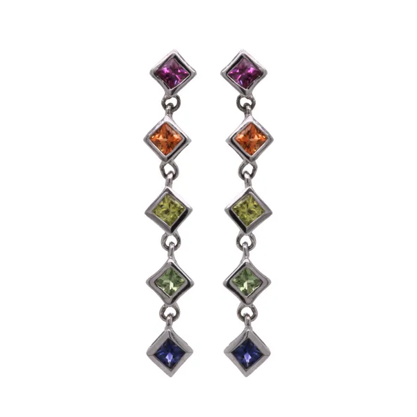 Rainbow Sapphire Dangle Earrings Rasmussen Diamonds Mount Pleasant, WI