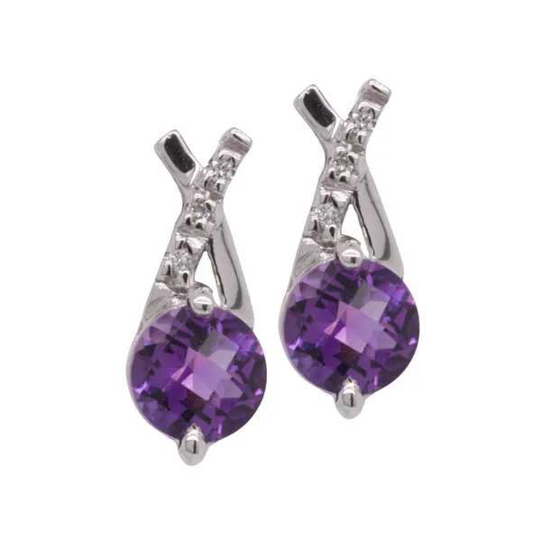Amethyst and Diamond Earrings Rasmussen Diamonds Mount Pleasant, WI