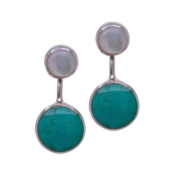 Turquoise And Mother Of Pearl Earrings Rasmussen Diamonds Mount Pleasant, WI
