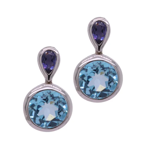 Blue Topaz and Iolite Earrings Rasmussen Diamonds Mount Pleasant, WI
