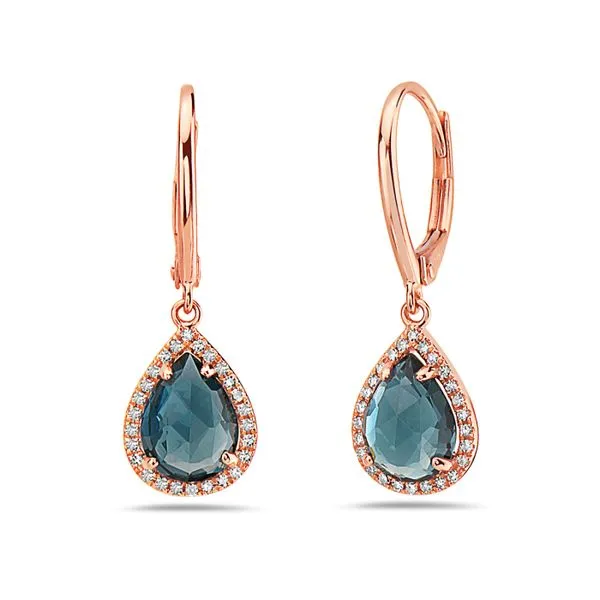 London Blue Topaz Dangle Earrings Rasmussen Diamonds Mount Pleasant, WI