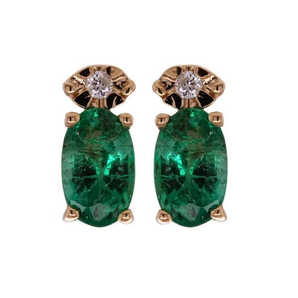 Emerald And Diamond Earrings Rasmussen Diamonds Mount Pleasant, WI