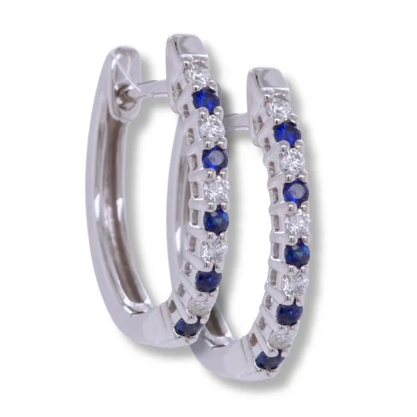 Sapphire And Diamond Hoop Earrings Rasmussen Diamonds Mount Pleasant, WI