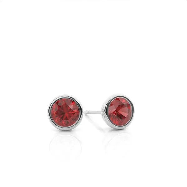 Sterling Silver Garnet Stud Earrings Rasmussen Diamonds Mount Pleasant, WI