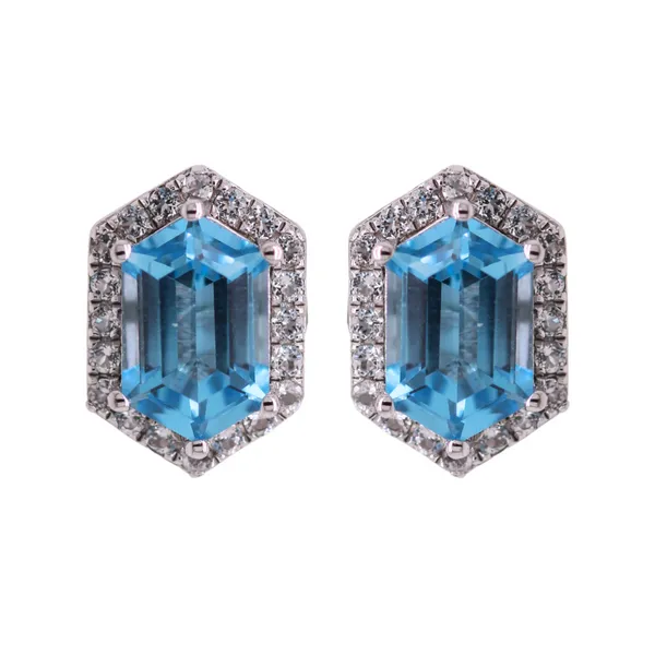 Blue Topaz And White Topaz Earrings Rasmussen Diamonds Mount Pleasant, WI