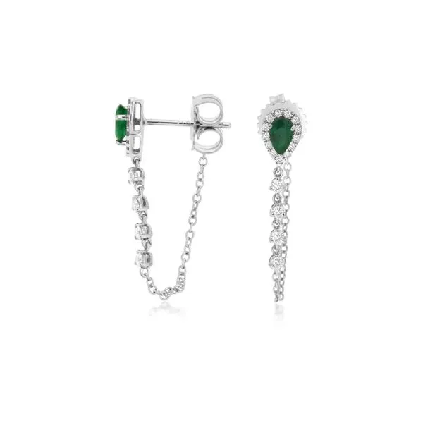 Emerald And Diamond Earrings Rasmussen Diamonds Mount Pleasant, WI