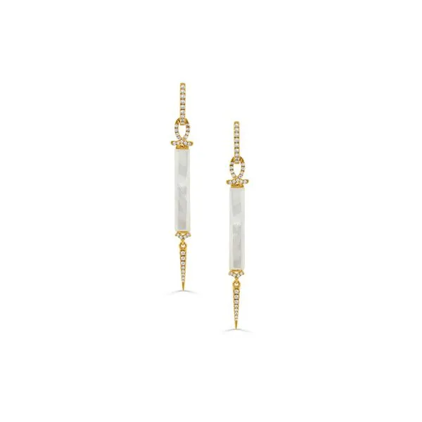 Mother Of Pearl And Diamond Dangle Earrings