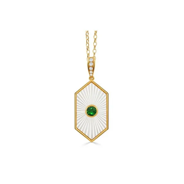 Mother Of Pearl, Tsavorite Garnet Pendant