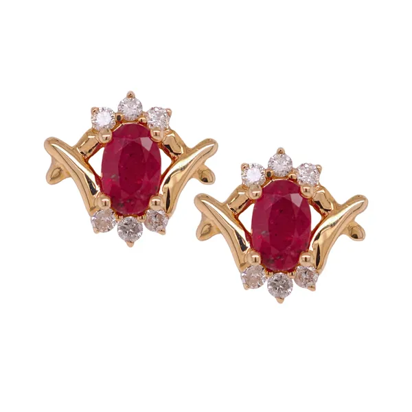 Ruby And Diamond Earrings Rasmussen Diamonds Mount Pleasant, WI