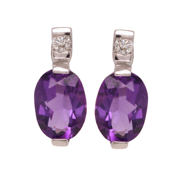 Amethyst And Diamond Earring Rasmussen Diamonds Mount Pleasant, WI