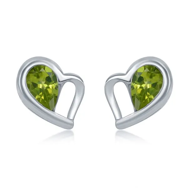 Peridot Heart Earrings Rasmussen Diamonds Mount Pleasant, WI