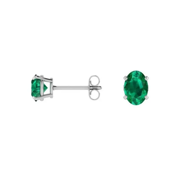 Oval Emerald Stud Earrings Rasmussen Diamonds Mount Pleasant, WI
