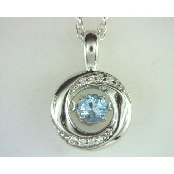 Sterling Silver, Blue Topaz and Diamond pendant  Rasmussen Diamonds Mount Pleasant, WI