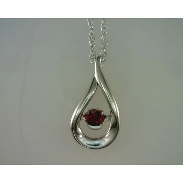 Sterling Silver Garnet dancing birthstone pendant  Rasmussen Diamonds Mount Pleasant, WI