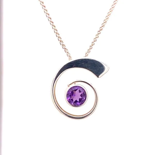 Sterling Silver and Amethyst swirl necklace  Rasmussen Diamonds Mount Pleasant, WI
