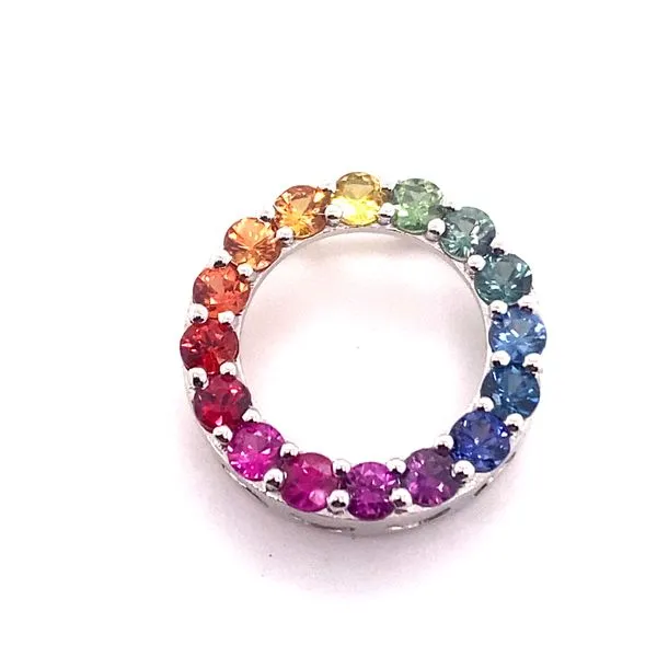 Rainbow Sapphire circle pendant  Rasmussen Diamonds Mount Pleasant, WI