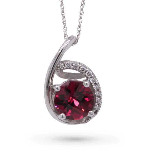 Rhodolite Garnet and Diamond Pendant Rasmussen Diamonds Mount Pleasant, WI