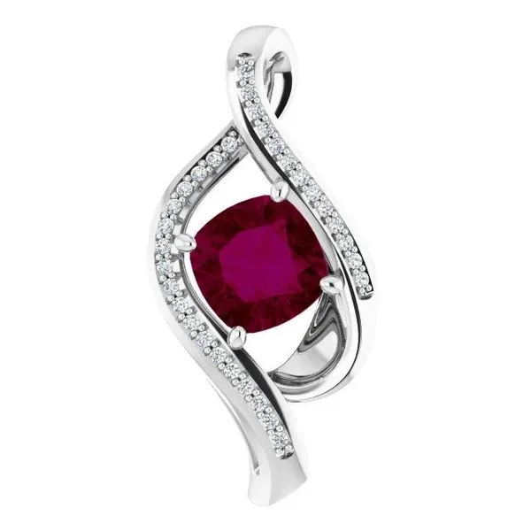 Rhodolite Garnet and Diamond Pendant Rasmussen Diamonds Mount Pleasant, WI