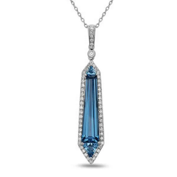 London Blue Topaz And Diamond Pendant Rasmussen Diamonds Mount Pleasant, WI