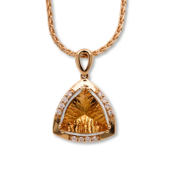 Citrine And Diamond Pendant Rasmussen Diamonds Mount Pleasant, WI