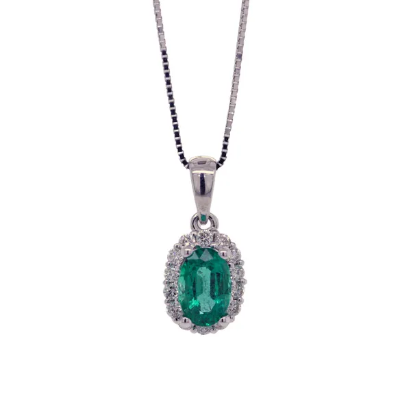 Emerald And Diamond Pendant Rasmussen Diamonds Mount Pleasant, WI