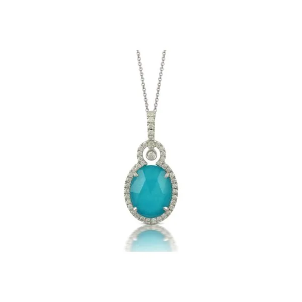 Doves Turquoise, Quartz And Diamond Pendant Rasmussen Diamonds Mount Pleasant, WI