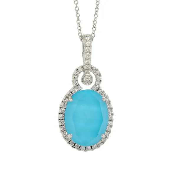 Doves Turquoise, Quartz And Diamond Pendant Rasmussen Diamonds Mount Pleasant, WI