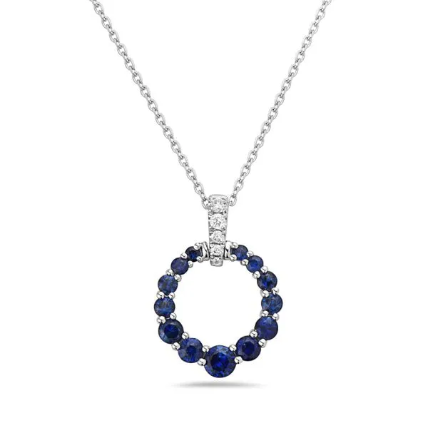 Sapphire And Diamond Circle Pendant Rasmussen Diamonds Mount Pleasant, WI