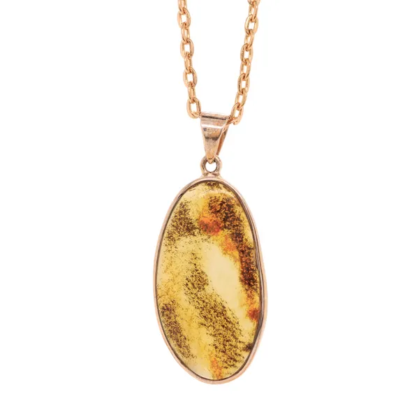 Amber Oval Cabochon Pendant Rasmussen Diamonds Mount Pleasant, WI