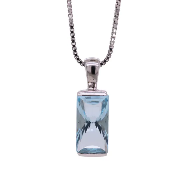 Blue Topaz Rectangular Pendant Rasmussen Diamonds Mount Pleasant, WI