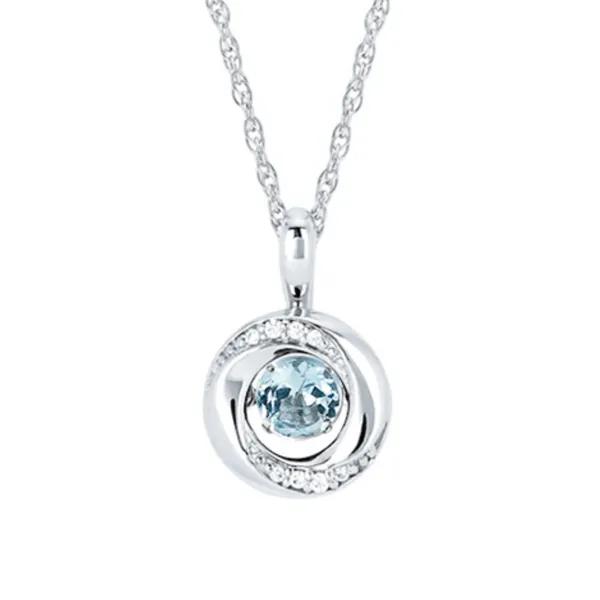 Aquamarine and Diamond Pendant Rasmussen Diamonds Mount Pleasant, WI