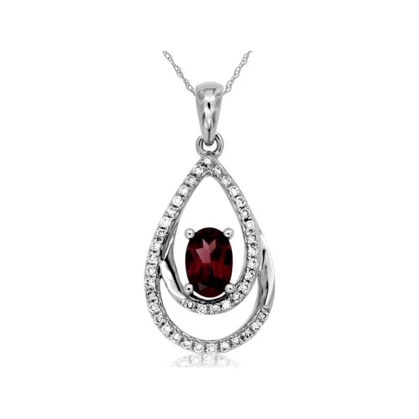 Garnet And Diamond Pendant Rasmussen Diamonds Mount Pleasant, WI
