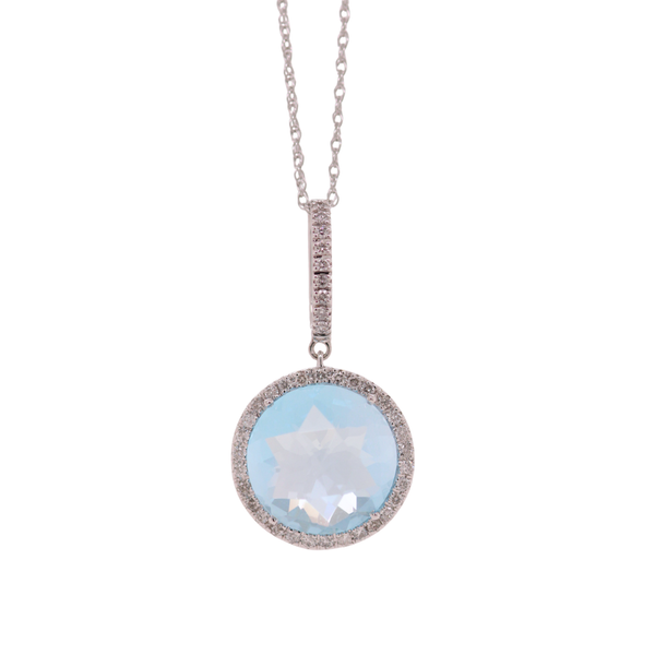 Blue Topaz And Diamond Pendant Rasmussen Diamonds Mount Pleasant, WI