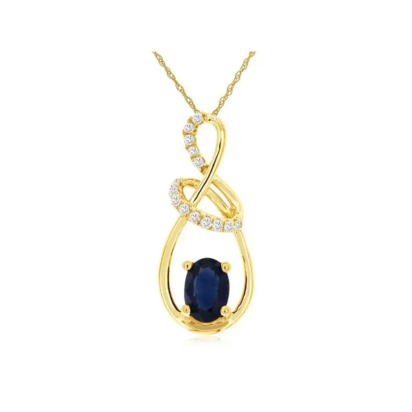 Blue Sapphire And Diamond Pendant Rasmussen Diamonds Mount Pleasant, WI