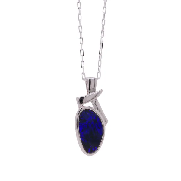 Dark Blue Boulder Opal Pendant