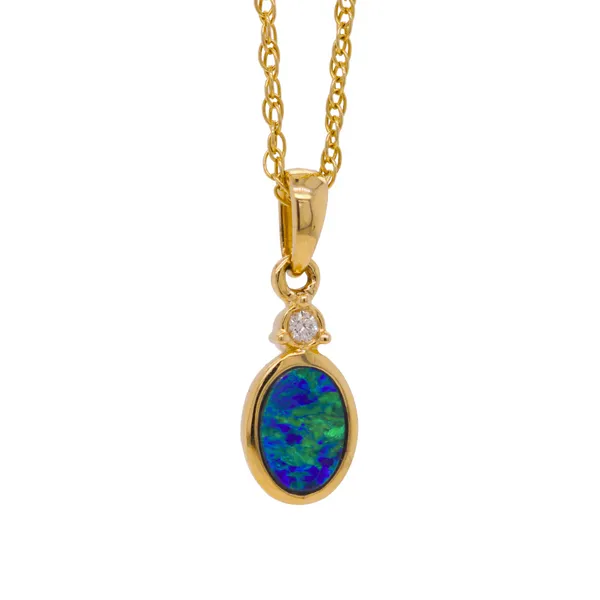 Opal And Diamond Pendant