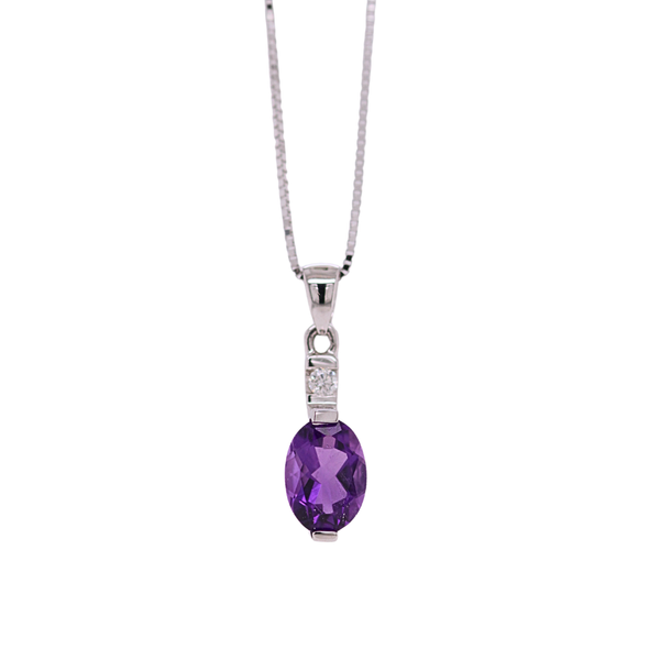 Amethyst And Diamond Pendant Rasmussen Diamonds Mount Pleasant, WI