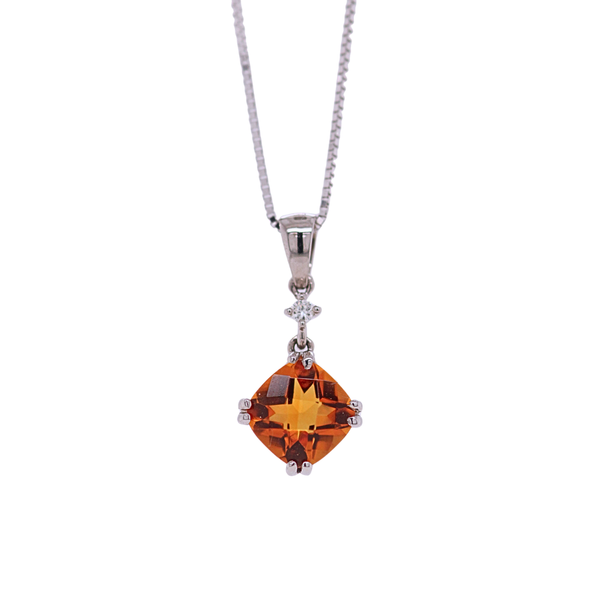 Citrine And Diamond Pendant Rasmussen Diamonds Mount Pleasant, WI