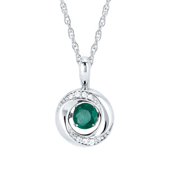 Emerald and Diamond Pendant Rasmussen Diamonds Mount Pleasant, WI