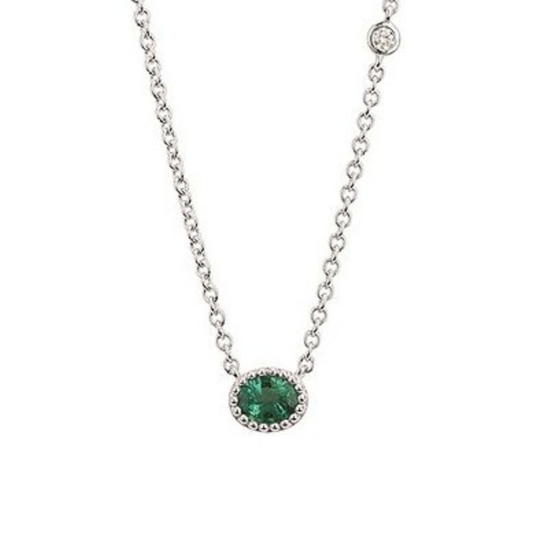 Emerald and Diamond Necklace Rasmussen Diamonds Mount Pleasant, WI
