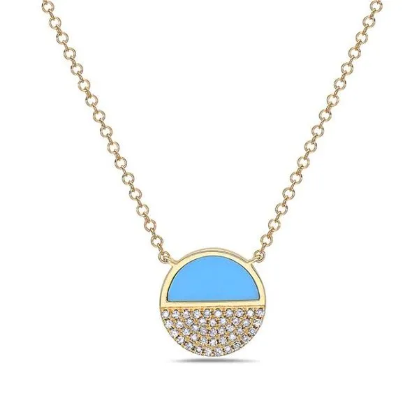 Yellow Gold and Turquoise Necklace Rasmussen Diamonds Mount Pleasant, WI