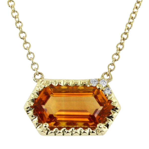 Citrine and Diamond Necklace Rasmussen Diamonds Mount Pleasant, WI