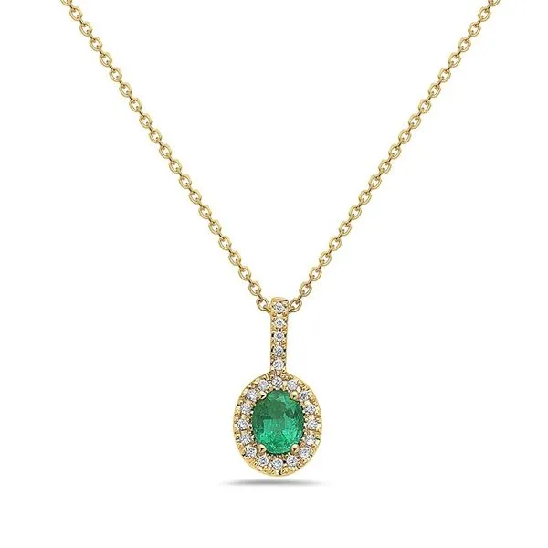 Oval Emerald And Diamond Necklace Rasmussen Diamonds Mount Pleasant, WI