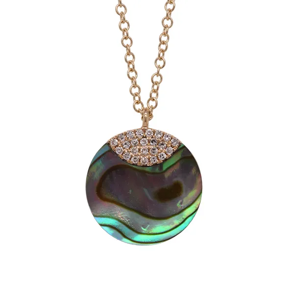 Abalone and Diamond Necklace Rasmussen Diamonds Mount Pleasant, WI